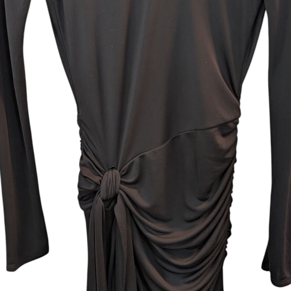 Cinq A Sept Johnson Mock-Neck Wrap-Skirt Midi Dress In Black... Size 8 - Picture 8 of 12